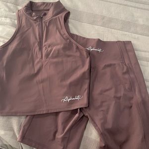 Alphalete Pulse Zip Tank and Short Set